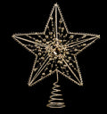 10" Metal Jeweled Silver Star Tree Topper