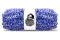 100' Blue and Silver Metallic Tinsel Garland