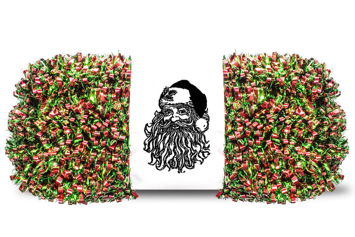 100' Red and Green Metallic Tinsel Garland