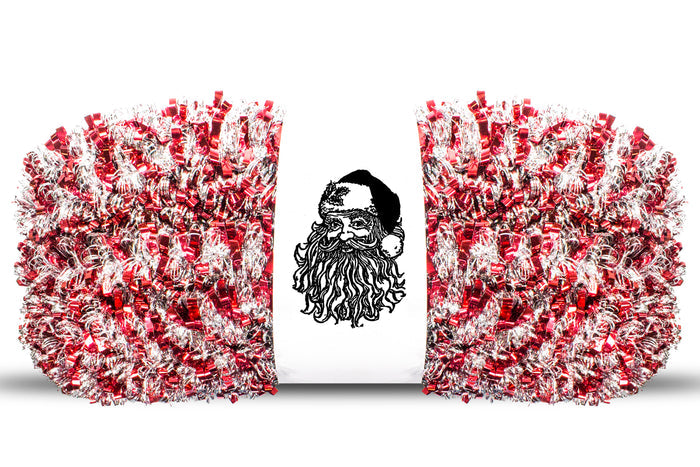 100' Red and Silver Metallic Tinsel Garland