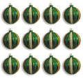 12 Pack 100mm Green, Silver, and Gold Ornament Ball