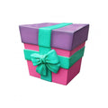 12" Pink, Purple and Teal Gift Box