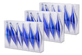 18 Pack 5.5" Blue Finial Ornament with Silver Glitter Stripes