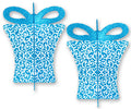 2 Pack 13.5" Aqua and White 3D Gift Box