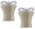 2 Pack 13.5" Gold and Silver 3D Gift Box