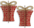 2 Pack 13.5" Red and Gold 3D Gift Box