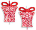 2 Pack 13.5" Red and White 3D Gift Box
