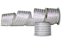 2 Pack of 30' White Ribbon with Silver Glitter Lines
