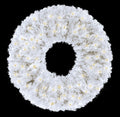 2' White Sequoia Wreath Pre-Lit with Warm White LEDs