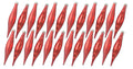 24 Pack Red Finial Ornament with Snowflake and Line Glitter Design