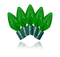 25 Green Commercial Grade C9 LEDs on Green Wire