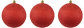 3 Pack 150mm 6" Glitter Red Ball Ornament