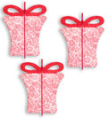 3 Pack 8" Red and White 3D Gift Box