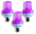 3 Pack E17 Base 1W Purple LED Purple Lens 180 Flash / Minute
