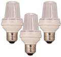 3 Pack E26 Base, 1W, Pure White, SMD LED, Clear Lens, 150 Flash / Minute