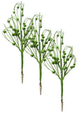 3 Pack of 12" Lime Green Picks with Ball Accents and Glitter Enhancements