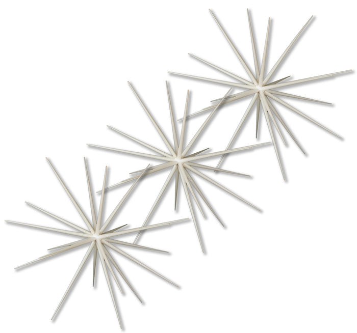 3 Pack of 15" Starburst Ornament with White Glitter