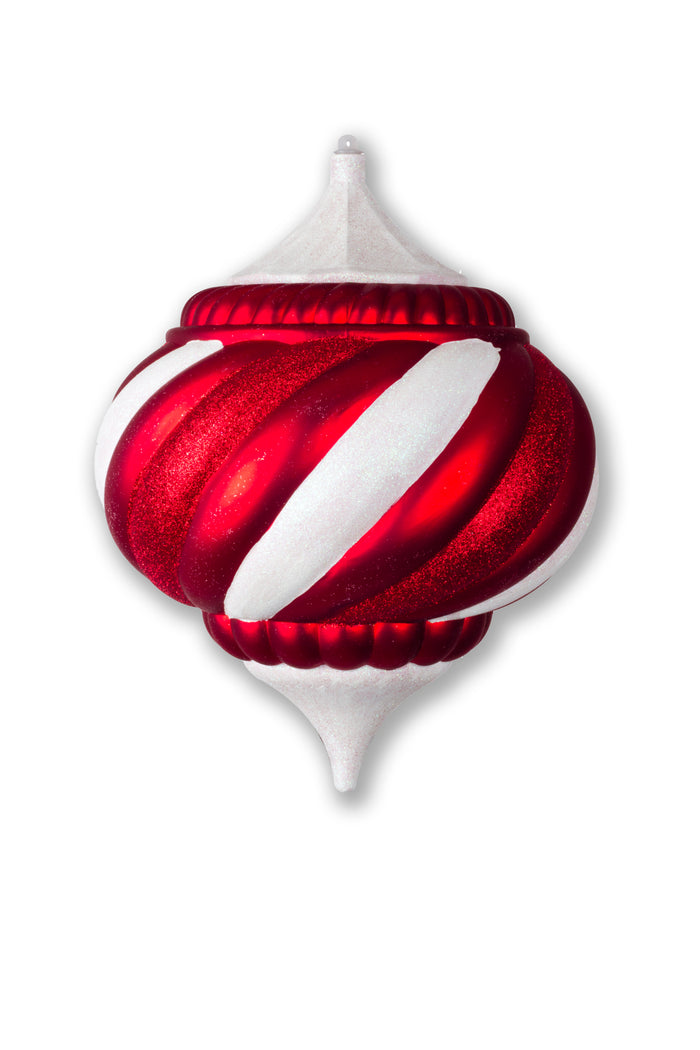 300mm 12" Red and White Onion Ornament, Candy Collection
