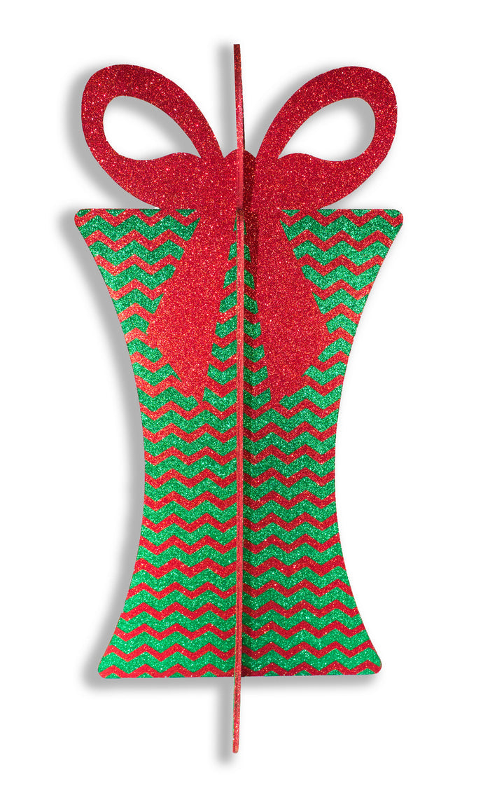 31" Red and Green 3D Gift Box