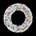 4' White Sequoia Wreath Pre-Lit with Multi Color LEDs