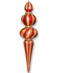 48" Red and Gold Oversized Finial Ornament