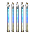 5 Pack 12'' Teal-Blue-Pure-White LED Snowfall Tube