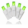 50 5mm Green 1/4 Twinkle LED Lights 6" Spacing White Wire