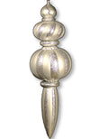 52" Silver Oversized Finial Ornament with Glitter Enhancements
