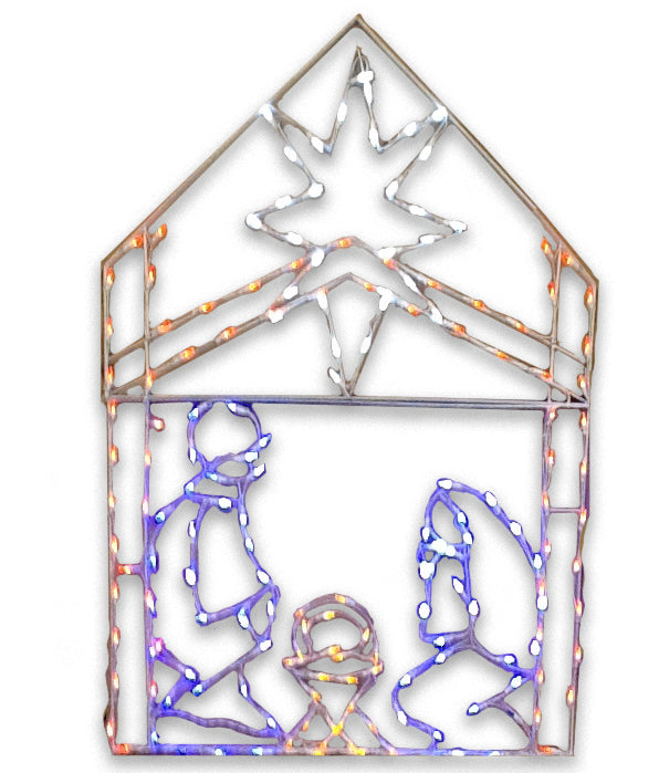 5.5' Iron Frame Nativity Scene with Lights