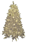 6' Classic White Tree Pre-Lit with Warm White Lights and a Metal Stand