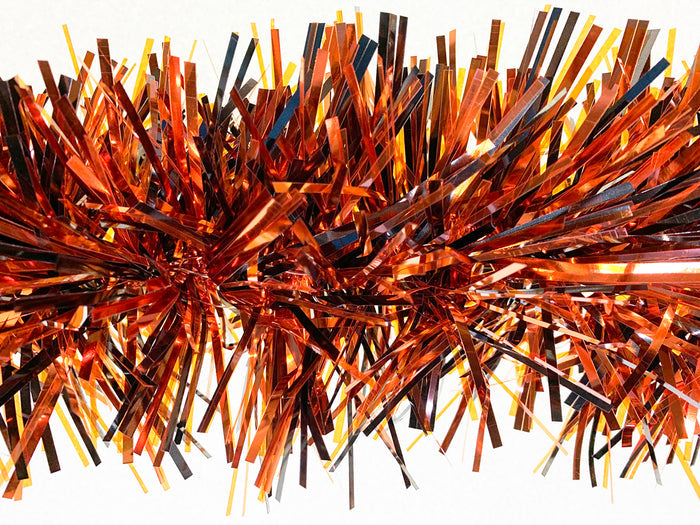 6" Matte Black, Translucent Orange and Metallic Orange Garland 20' Section