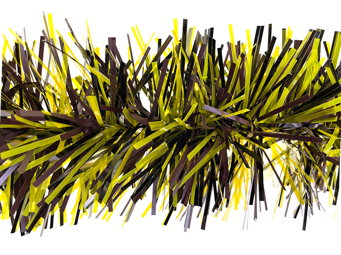 6" Matte Brown Metallic Black Translucent Yellow Garland 20' Section