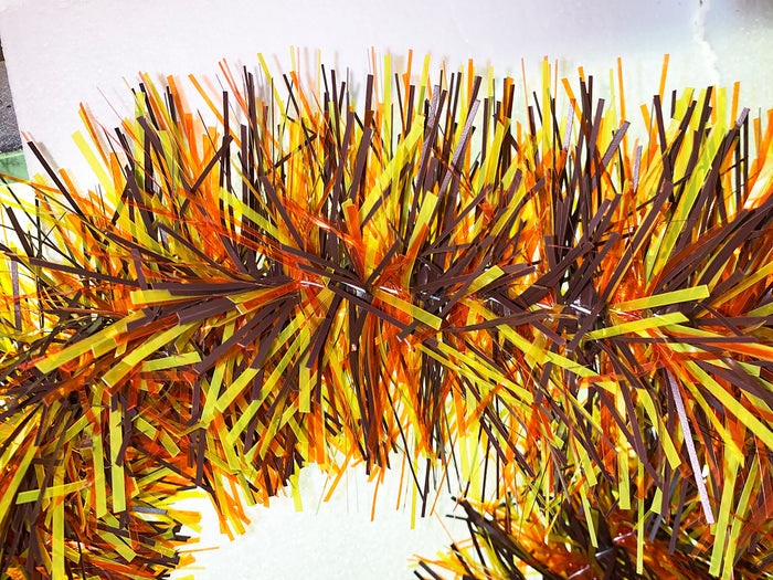 6" Matte Brown Translucent Yellow and Orange Garland 20' Section