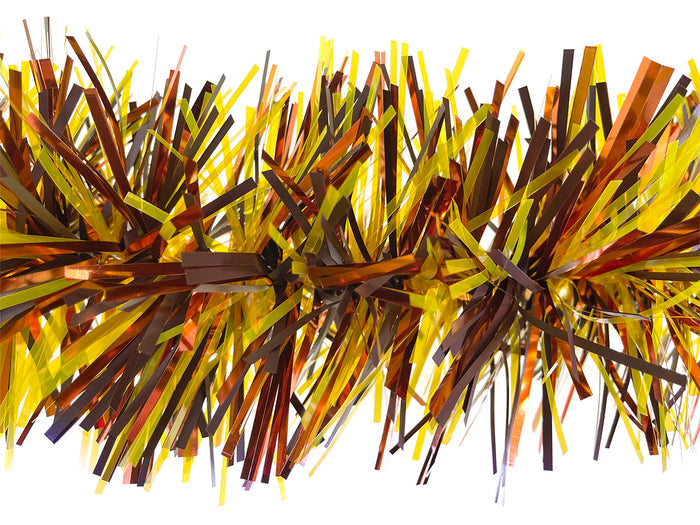 6" Matte Brown Translucent Yellow Metallic Orange Garland 20' Section