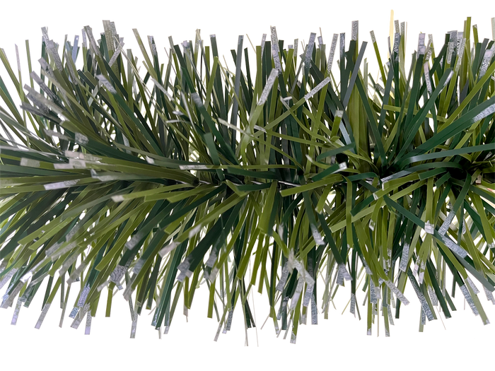 6" Matte Dark Green Light Green Natural Snow tipped PVC Garland 20' Sections
