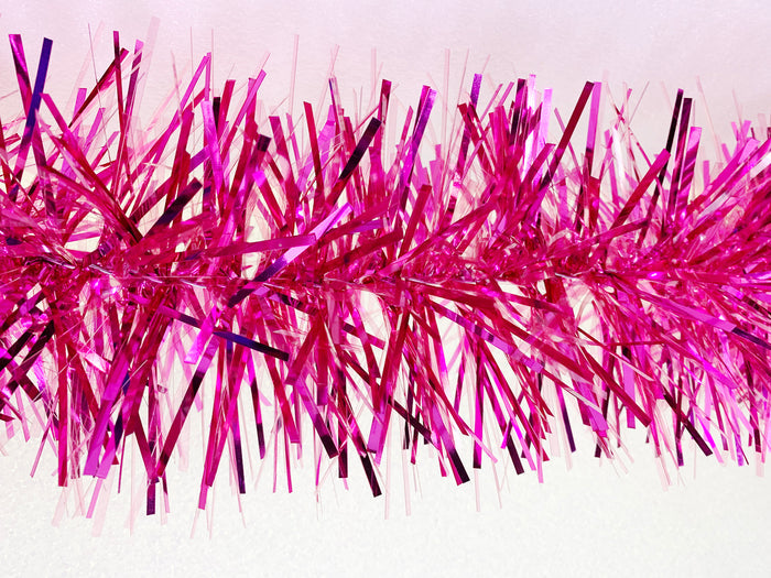 6" Metallic and Transparent Pink Garland 20' Sections
