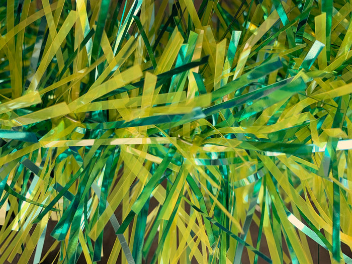 6" Metallic Aqua and Translucent Yellow Garland 20' Sections