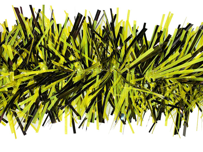 6" Metallic Black Translucent Yellow Garland 20' Section