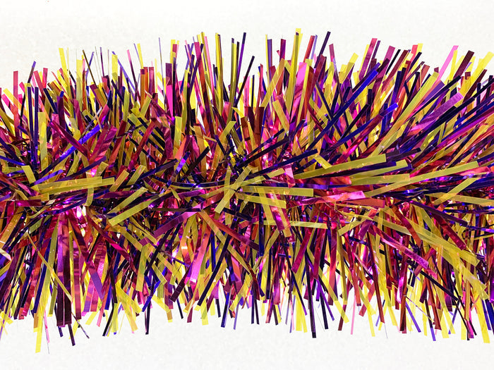 6" Metallic Purple, Pink and Translucent Yellow Garland 20' Sections