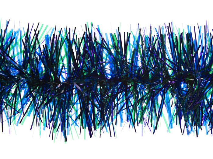 6" Metallic Purple, Translucent Blue and Green Garland 20' Section