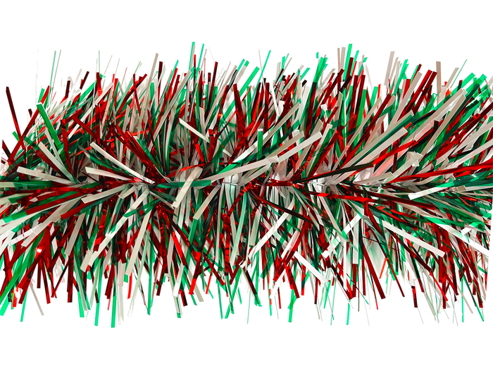 6" Metallic Red Translucent Green Matte White Garland 20' Sections