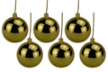 6 Pack 120mm 5" Shiny Gold Ball Ornament with Wire and UV Coating