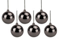 6 Pack 120mm 5" Shiny Silver Ball Ornament with Wire and UV Coating