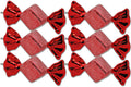 6 Pack of Red Glitter Candy Ornaments with Shiny Red Ends