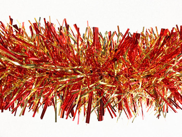 6" Red and Gold Stuffed Garland 20' Long