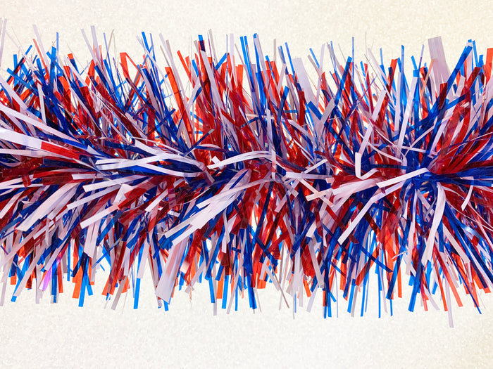 6" Red, White, and Blue Stuffed Garland 20' Long