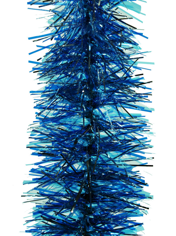 6" Translucent Blue, Metallic Aqua, and Metallic Silver Garland 20' Sections