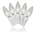70 C6 Warm White LED Lights 4" Spacing on White Wire