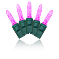 70 M5 Pink LED Lights 4" Spacing On Green Wire