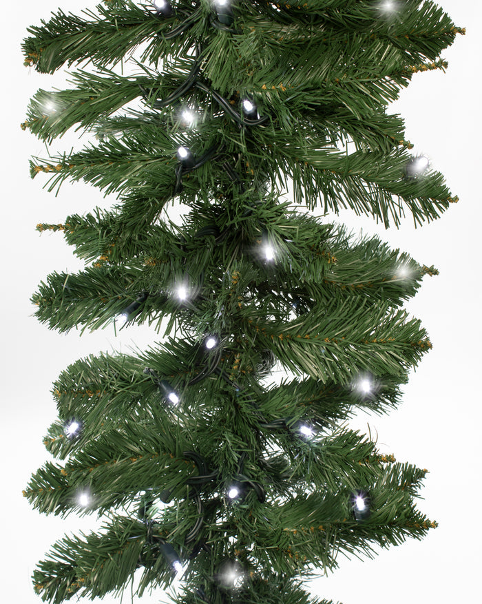 8' Garland Pre-Lit with Crystal Clear  Lights